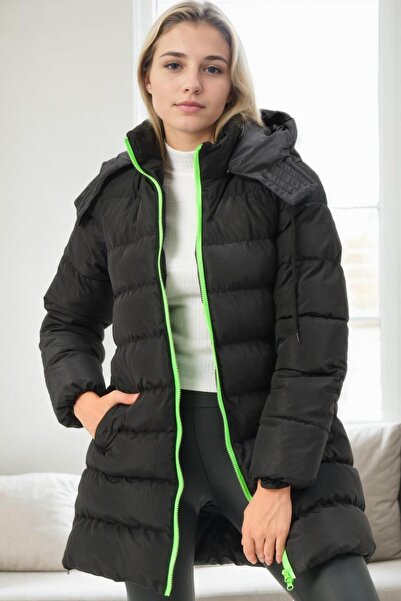 Dewberry Z9770 Coat-Black-Green