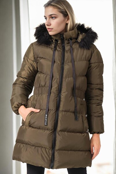 Dewberry Z9764 Coat-Khaki