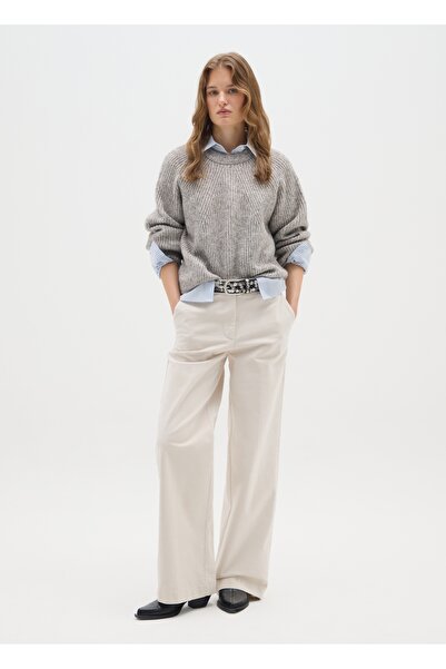Ovs Beige cotton and velvet trousers regular fit