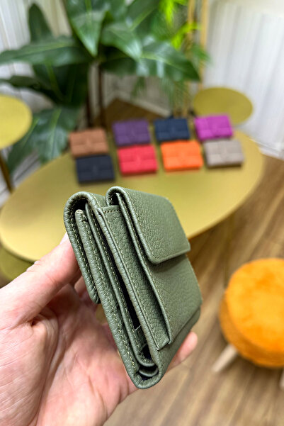 CüzCan Γυναικείο πορτοφόλι Lily Khaki Green από γνήσιο δέρμα Κομψό και βολικό