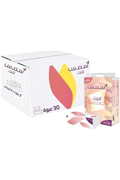 Sondos Lite Facial Tissue, 2 PLY, 30 Soft Pack x 180 Sheet (5 * 6), Strong Multi-Purpose Tissue for Daily