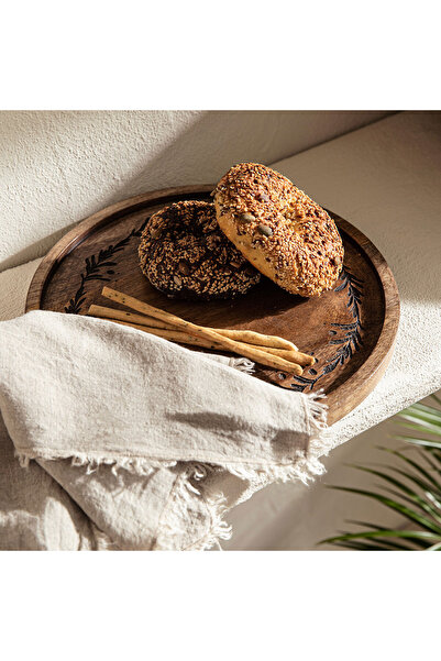 Chakra Oliva Sunum Tabağı 30 Cm Natural