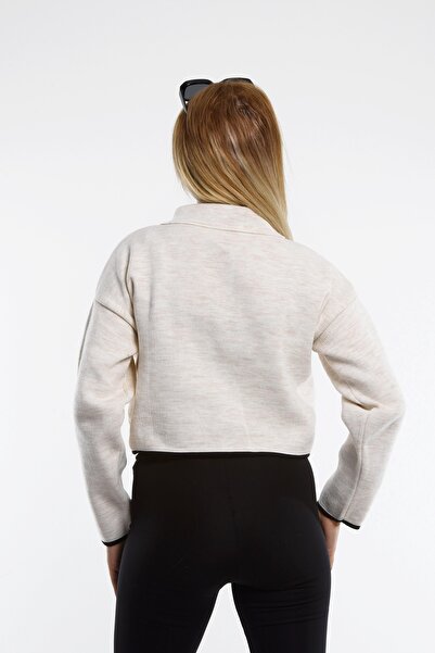 H&E LUXURY DESIGN Women's Polo Neck Gold Button Sports Jacket