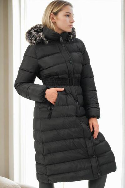 Dewberry Z9779 Coat-Black
