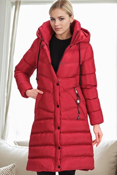 Dewberry Z9719 Coat-Bordo