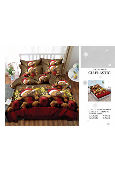 FIONNA.RO Fine Bed Linen With Elastic Christmas - Santa's Bears