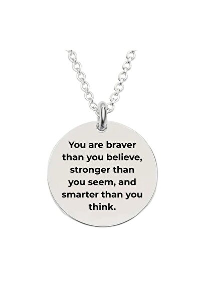 Onixbox Personalized Necklace with Motivational Message, Unisex – Stainless Steel, Laser Engraving