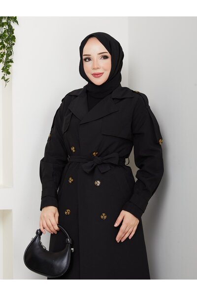 ESLEMNUR Тренч с дълги ръкави и еполети