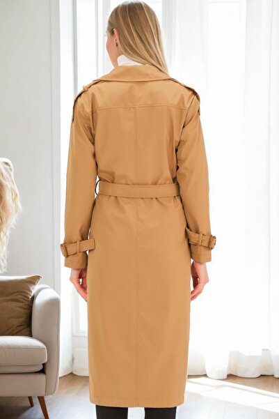 Dewberry Z9737 Trench Coat-Camel