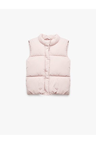 Koton Mock Neck Zippered Sleeveless Inflatable Vest