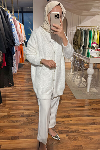 Rukayyel Yumoş Hırka - Ekru