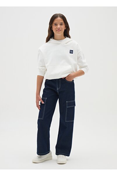 Ovs بنطلون جينز أزرق من القطن الخالص للبنات بقصّة عادية