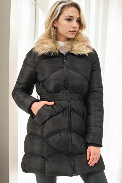 Dewberry Z9767 Coat-Black