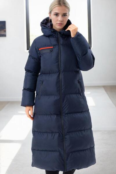 Dewberry Z6756 Inflatable Coat-Dark Blue-1