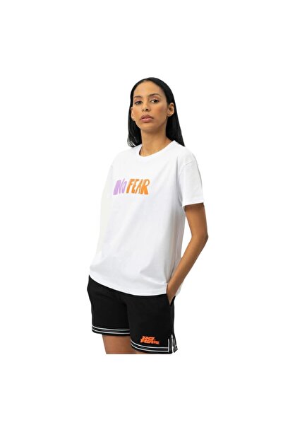 No Fear White Bicycle Collar Printed Women's T-shirt W50066