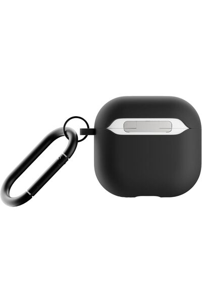 Native Union Active Case for AirPods 4 (Black) – Silky Smooth Matte Silicone Case with Clip