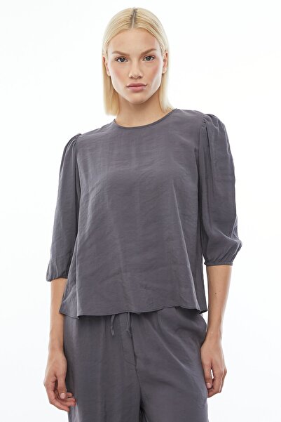 PAULMARK Μπλούζα με λεπτομέρεια στον ώμο με λαιμόκοψη