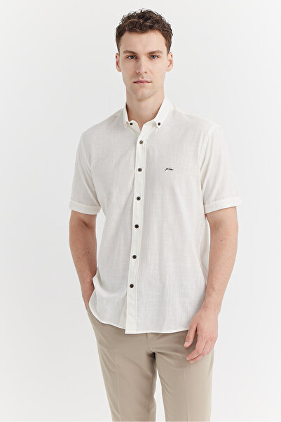 PAULMARK Ανδρικό κοντομάνικο πουκάμισο κανονικού τύπου