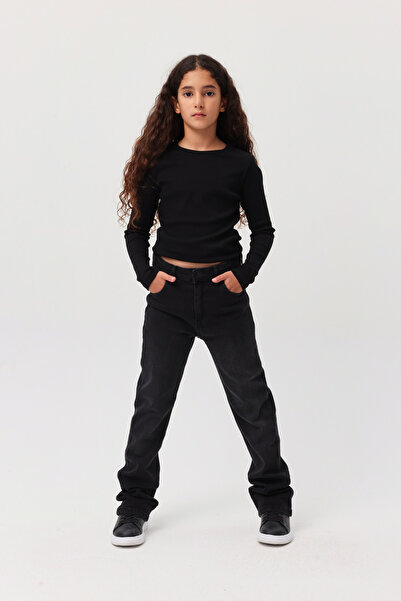 PAULMARK بلوزة بأكمام طويلة للفتيات قماش مجدّل