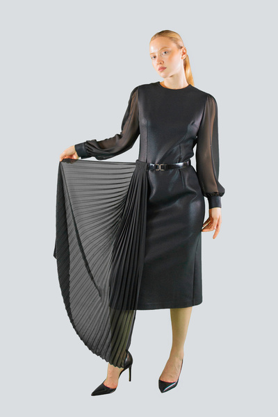 IDYL Pliset Belted Midi Dress