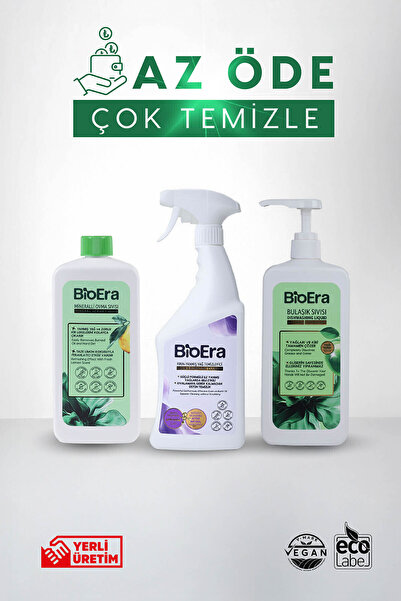 BioEra Ekonomik Paket Bulaşık Sıvısı + WC & Banyo Temizleyici + Mineralli Kre...