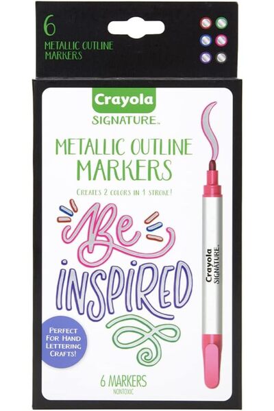 Crayola أقلام تحديد معدنية، ألوان متنوعة، 6 قطع، أزرق، متوسط