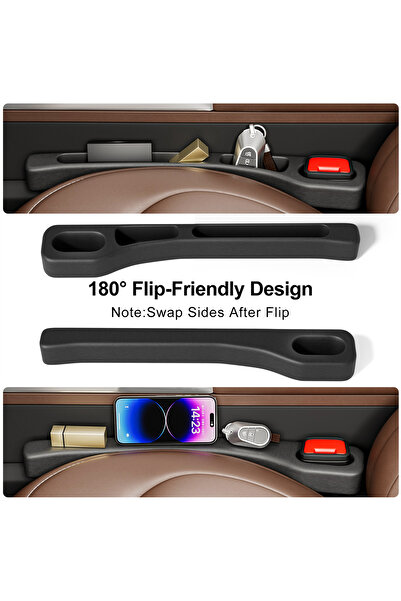 GENERAL 2PCS Black Car Seat Gap Filler Side Seam Plug Strip Leak-proof Filling Strip