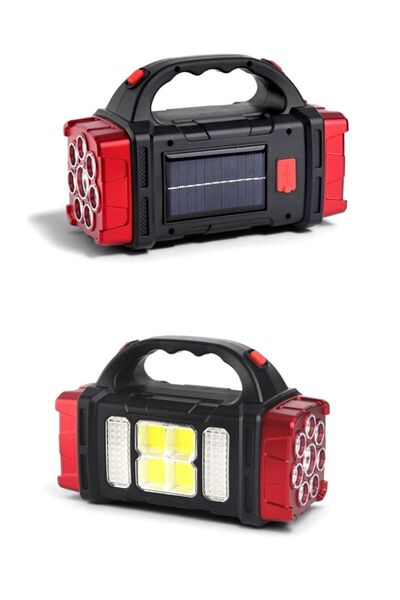 Axe Tools Güneş Enerjili 38 Watt Şarjlı Kamp Feneri – USB Çıkışlı Güçlü LED L...