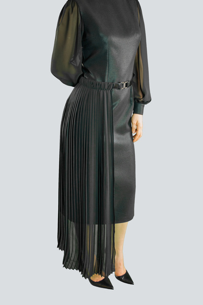 IDYL Pliset Belted Midi Dress