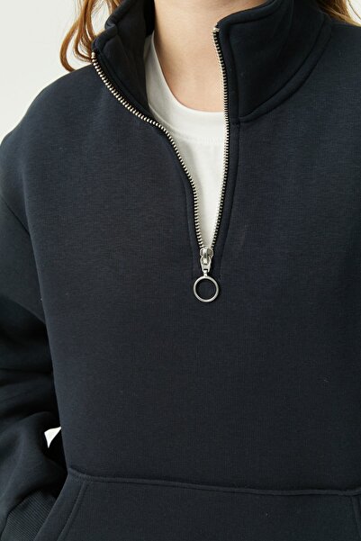 PAULMARK Γυναικείο μπλουζάκι με φερμουάρ στο λαιμό