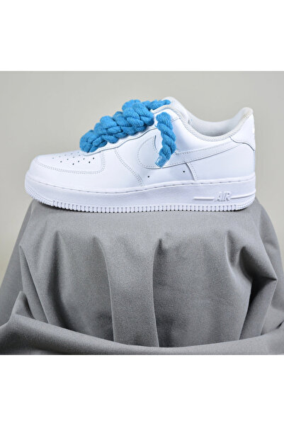 Nike Pantofi Sport Air Force 1 Low Custom Personalizati Rope Laces Sky-blue-Siret gros