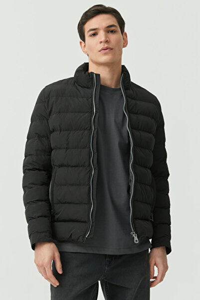 PAULMARK معطف قصير بياقة حكم للرجال