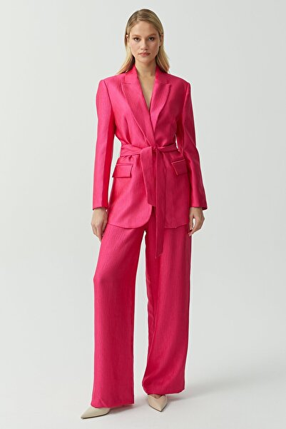 PAULMARK Pantaloni din satin cu talie elastică pentru femei