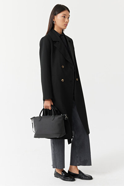 PAULMARK Kadın Kruvaze Kapama Trençkot