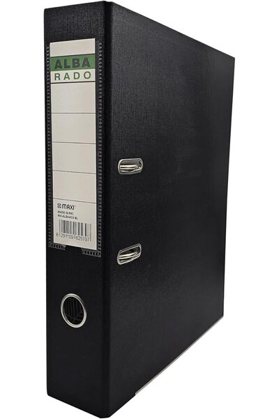 MAXİ ملف قوس عريض من مادة البولي بروبيلين مع لوحة منزلقة، أسود