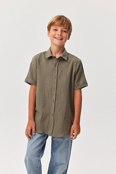 PAULMARK Αγορικό κοντομάνικο πουκάμισο