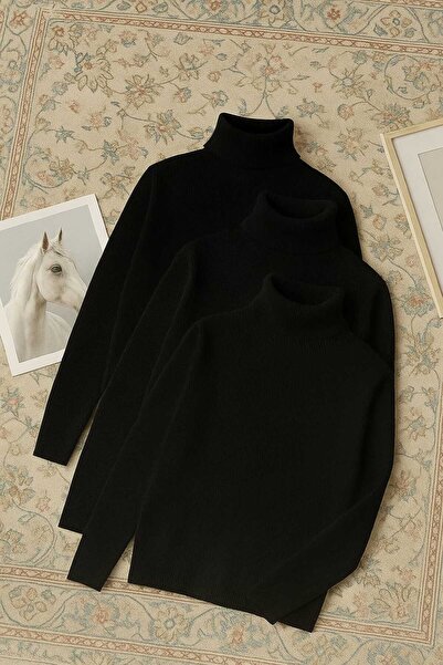 MELLORENZO Thick Sweater 3-Piece Ready-To-Wear Pack Transitional Savior Piece Cotton Collar Slim Fit