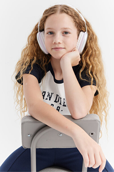 PAULMARK Тениска с щампа и детайли за момиче