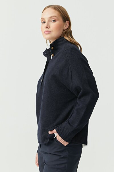 PAULMARK Γυναικείο πλεκτό πουλόβερ με κουμπιά στο λαιμό