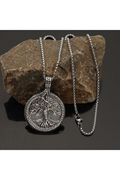 Viking Nordic Mythology Raven Tree of Life S+ Quality 316L Stainless Steel Non-Tarnish Necklace