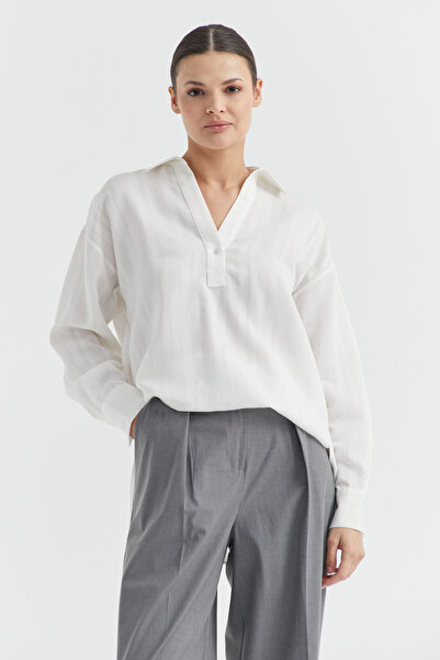 PAULMARK Γυναικείο πουκάμισο με λαιμόκοψη σε σχήμα V