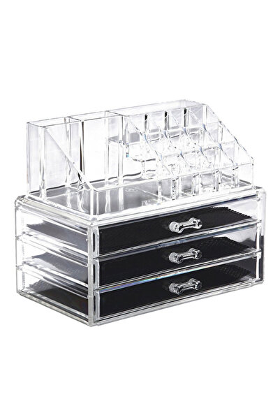 HALAMODO منظم تخزين مستحضرات التجميل شفاف