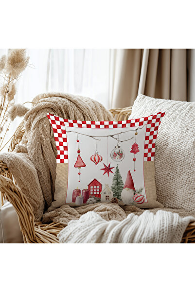 Evmila Новогодишна калъфка за възглавница от кадифе с мотив за дома 43x43 cm ...