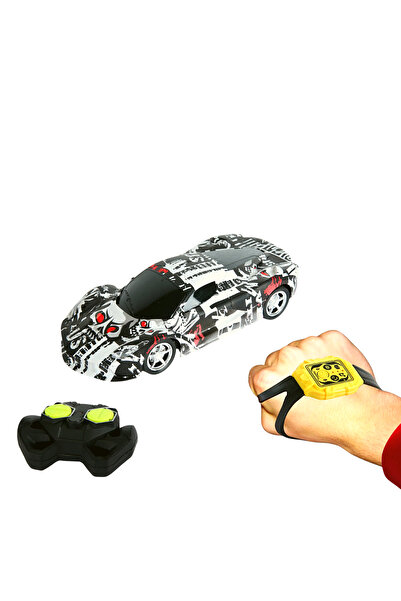 LUDIRO RC Car with 2 Remote Controls, Sensory Control by Gestures, Battery, 29x15x9 Cm, Black and White
