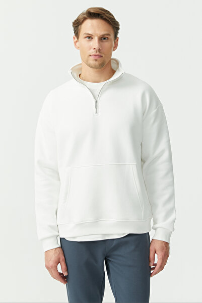 PAULMARK Sweat Top with Half Zipper at the Neck