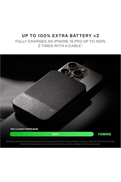 Native Union (Re)Classic Power Bank | Magnetic MagSafe Compatible 10000mAh 15W Portable Charger