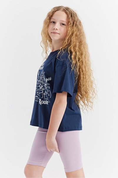 PAULMARK Tricou cu detaliu imprimat pentru fetiță