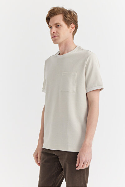PAULMARK Men's Pocket Detailed Textured T-Shirt