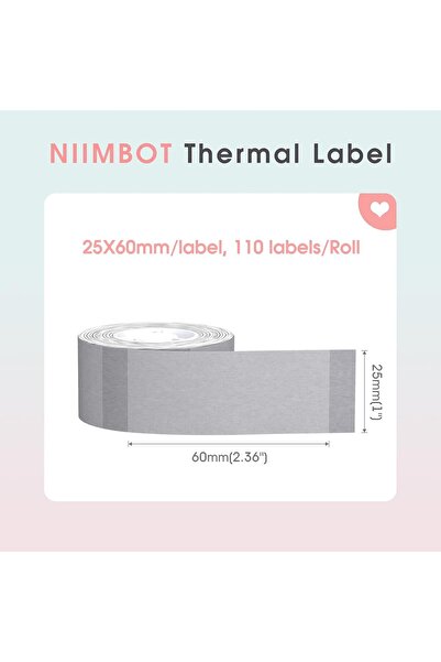 NiiMbot D101 Self-Adhesive Barcode Labels 25x60mm, 110 Labels, Transparent