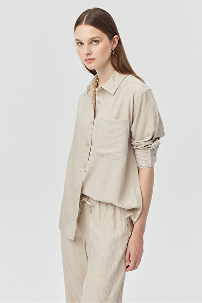 PAULMARK Γυναικείο πουκάμισο τσέπης με λεπτομέρειες oversize